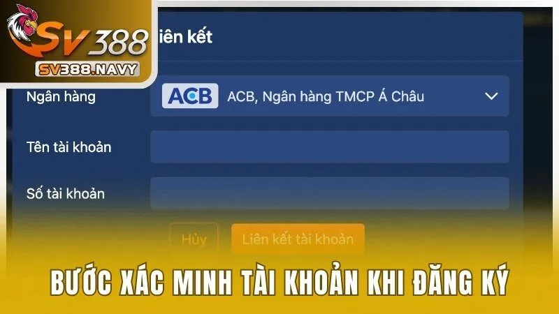 Bước xác minh tài khoản khi hoàn tất đăng ký