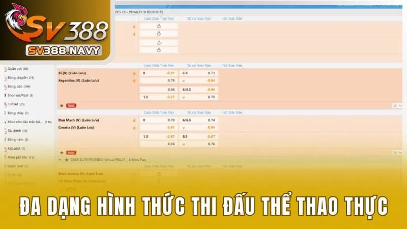 Đa dạng hình thức thi đấu thể thao thực tế
