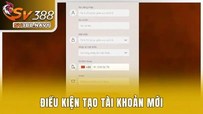 Quy định trong việc đăng ký tài khoản mới tại SV888